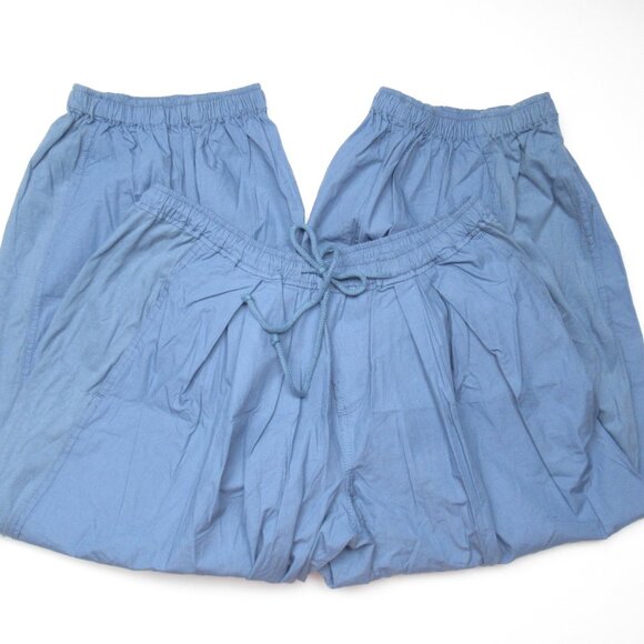 By Anthropologie The Mossa Parachute Pants Blue Medium Petite MP - Picture 7 of 14